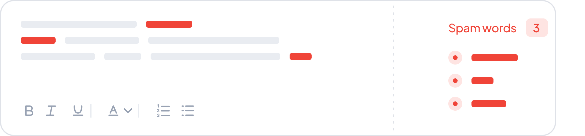 Spam words checker